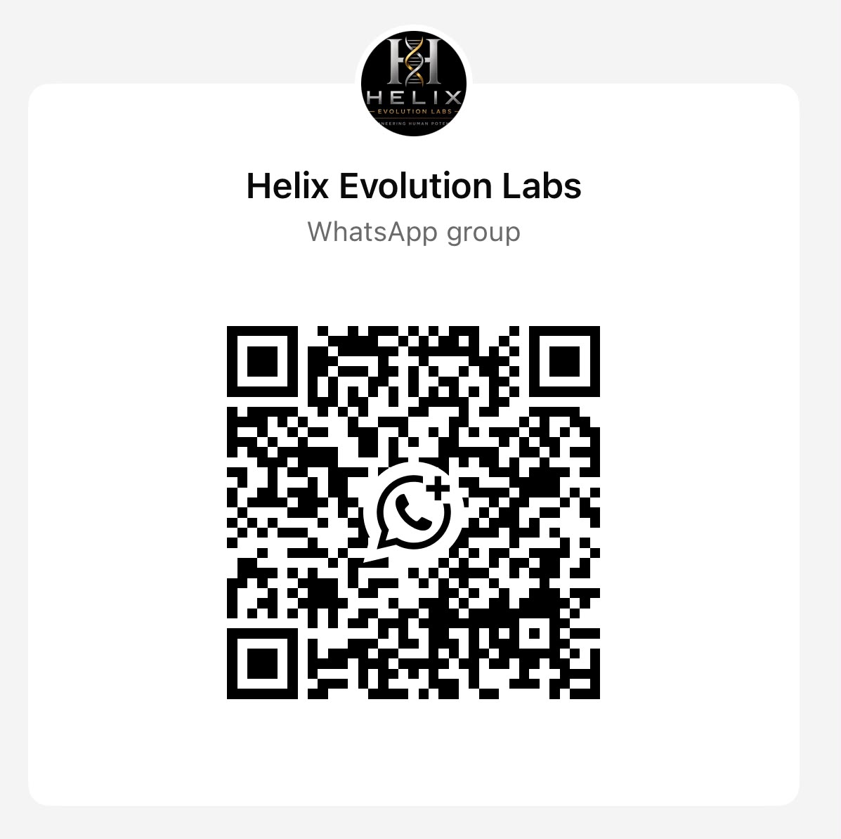 Helix Evo Labs WhatsApp Group QR Code